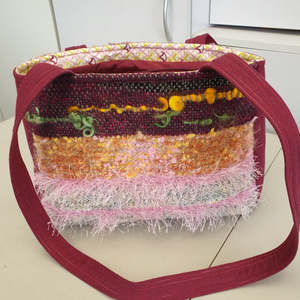 Bespoke handbag - Saori style Burgundy's and Pinks