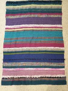 Saori Style Floor Mat - 1m x 1.45m - Mixed Wool Fibres