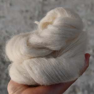Undyed Yarn - Sequin Fluff Alpaca/Silk/Sequins/Merino - 50gm