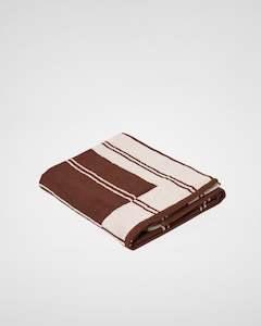 All: Twin Stripe Towel - Chocolate Brown