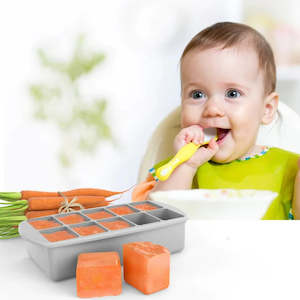 Infant Feeding + Accessories: Melii - SIlicone Baby Food Freezer Tray with Lid