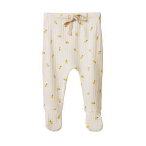 Bottoms: Nature Baby - Footed Rompers Pointelle - Lemon