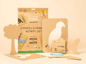 Creative Learning: Honeysticks - Jumbo Stencils and Crayons Activity Set