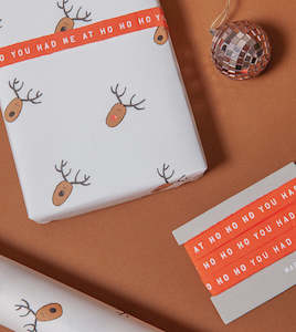Christmas Decorations: Made Paper - Christmas Wrap - Reindeer