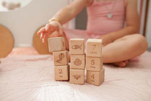 Over The Dandelions: Tahi, Rua, Toru Wooden Block Set