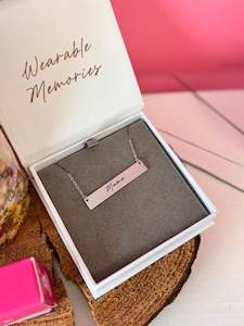 Celebration Gift Box: Mama Bar Necklace - Silver