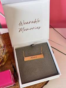 Celebration Gift Box: Mama Bar Necklace - Gold