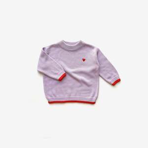 Jumpers Cardigans: The Rest - Organic Cotton Knit Jumper - Lilac Dip