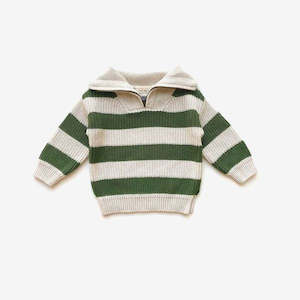 The Rest - Fisherman Jumper - Clover Rugby Stripe