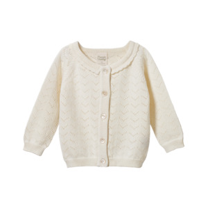 Nature Baby - Piper Cardigan - Natural Pointelle