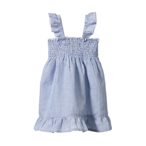 All In Ones Playsuits: Nature Baby - Gala Dress Linen - Blue Stripe