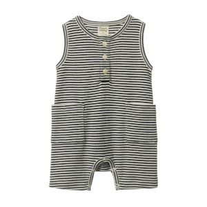 All In Ones Playsuits: Nature Baby - Camper Suit - Navy Stripe