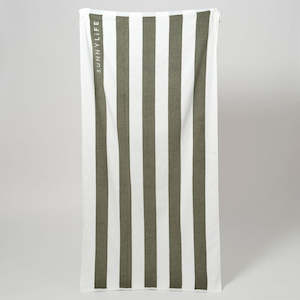 Sunnylife - Beach Towel - The Vacay Olive Stripe