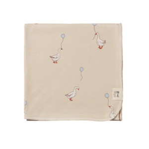 Blankets Swaddles: Nature Baby - Cotton Wrap - Goose Lullaby