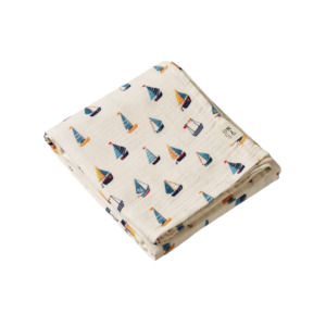 Blankets Swaddles: Nature Baby - Muslin Wrap - Regatta