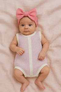 Confetti Kidz - Breezy Knit Romper - Pink Coral