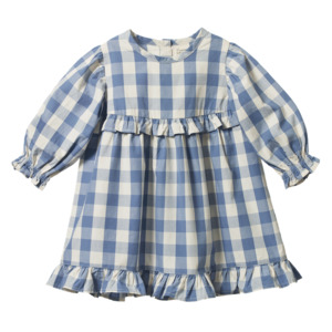 All In Ones Playsuits: Nature Baby - Nora Dress - Bluebelle Check