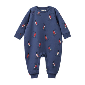 All In Ones Playsuits: Nature Baby - Long Sleeve Juno Romper - Best Friend Indigo