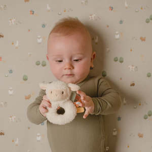Baby Toys: Ring Rattle - Soft Sheep