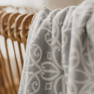 Blankets Swaddles: BO & KO - Koru Pēpi Wrap - Blue