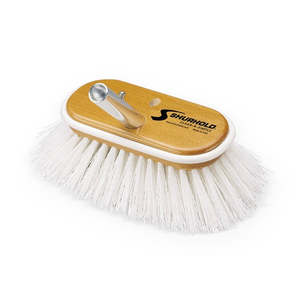 Deck: Shurhold 950 6" Deck Brush with Stiff white polypropylene bristles