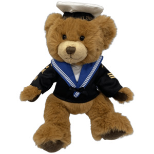 Teddy bear in blue sailor navy uniform