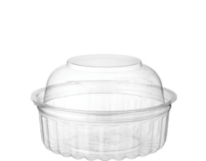Clearance: 8oz Clearview® Food Bowls with Hinged Dome Lid, Clear - Pack of 25