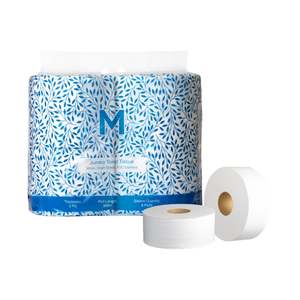Paper: Virgin Jumbo Toilet Tissue Pack White, 2 Ply, 300m - Pack of 8