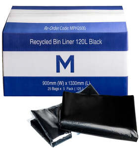 120 Litre FP Recycled Bin Liners - Black