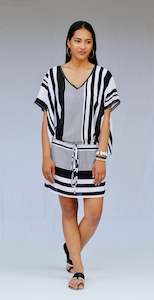 Dress: PETRA BLACK STRIPE KAFTAN