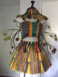 Weaving: Natura Aura Weaving - Handwoven Contemporary Rainbow Harakeke Punga Fairy