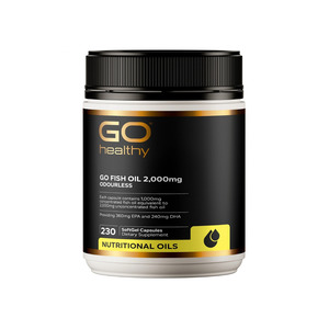 Go Healthy: GO Healthy Go Fish Oil 2000mg Compact Odourless 230 Softgel Capsules