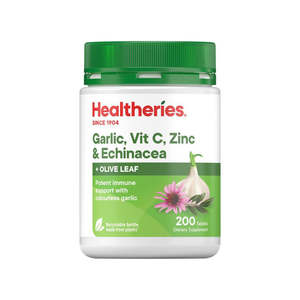 Blood: Healtheries Garlic, Vit C, Zinc & Echinacea with Olive Leaf 200T