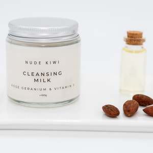 Nude Kiwi: Nude Kiwi Cleansing Milk 100g - Rose Geranium & Vitamin E