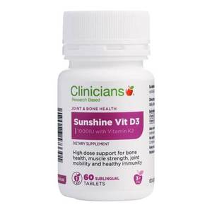 Clinicians Sunshine Vitamin D3 1000IU 60 Sublingual Tablets