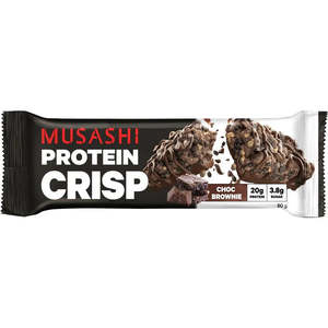 Musashi Protein Crisp Choc Brownie Bar 60g (20g Protein)