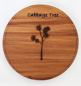 Products: Veneer Coaster Individual - Cabbage Tree - Naturally Wood