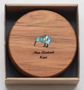 Products: Coasters Kiwi Bird Paua - Set of 4 - Naturally Wood