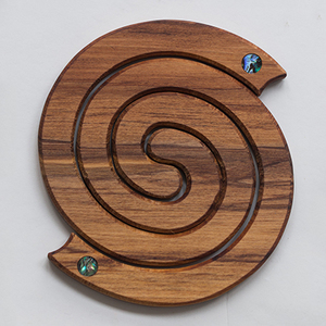 Products: Coaster - Individual – Fern & Paua (110 x 100 mm) - Naturally Wood