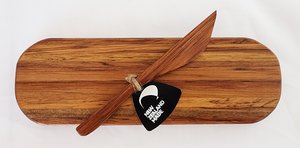Products: Small Cheese Board (250x85x15mm) & Wooden Knife - Naturally Wood