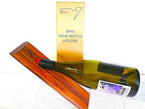 Wine Bottle Holder - NZ Koru Map - Naturally Wood