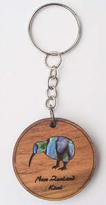 Key Ring - Kiwi Bird Paua - Naturally Wood