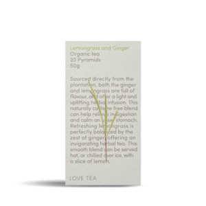 Love Tea: Lemongrass & Ginger - Pyramid Bags x20