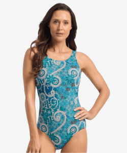Products: Jantzen Desert High Neck OP Aqua - Naturalwear NZ