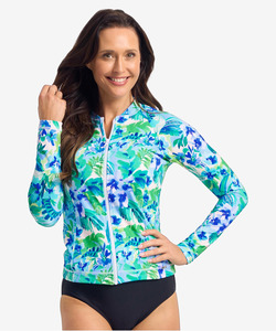 Jantzen Watermist Long Sleeve Rashie Blue - Naturalwear NZ