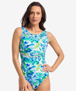 Products: Jantzen Watermist Mesh High Neck OP Blue - Naturalwear NZ