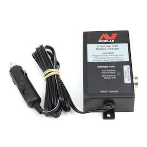 General Outdoors Metal Detectors: Battery, Minelab 6V Gel Cell Battery Charger, 12V Car Charger