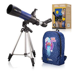 Optics Telescopes: National Geographic Reflector Telescope, 70mm, 400fl,AR app, w backpack