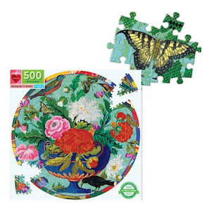 Puzzles Jigsaw: eeBoo: 500pce Puzzle, Bouquet & Birds Rd