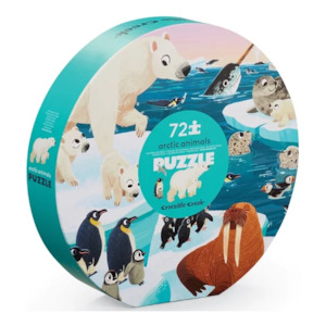 Puzzles Jigsaw: Croc Creek Round Box Puzzle,: Arctic Animals, 72pcs